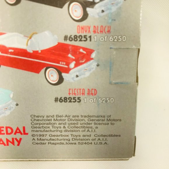 Gearbox 1997 Vintage 1957 Chevy Bel Air Convertible Serial #04296 Pedal Car New - Picture 7 of 11